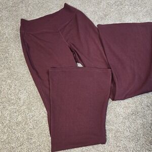 Halara High Waisted Crossover‎ Cloudful Flare Yoga Leggings Womans Size M Maroon
